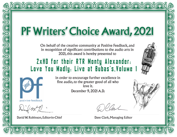 PF Writers' Choice Award 2021 - Monty Alexander * Love you Madly