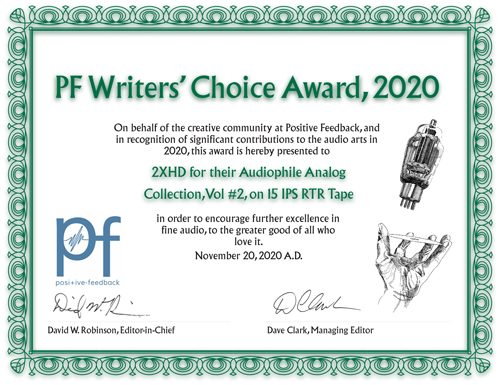 PF Writers' Choice Award 2020 - 2xHD Audiophile Analog Collect Vol2